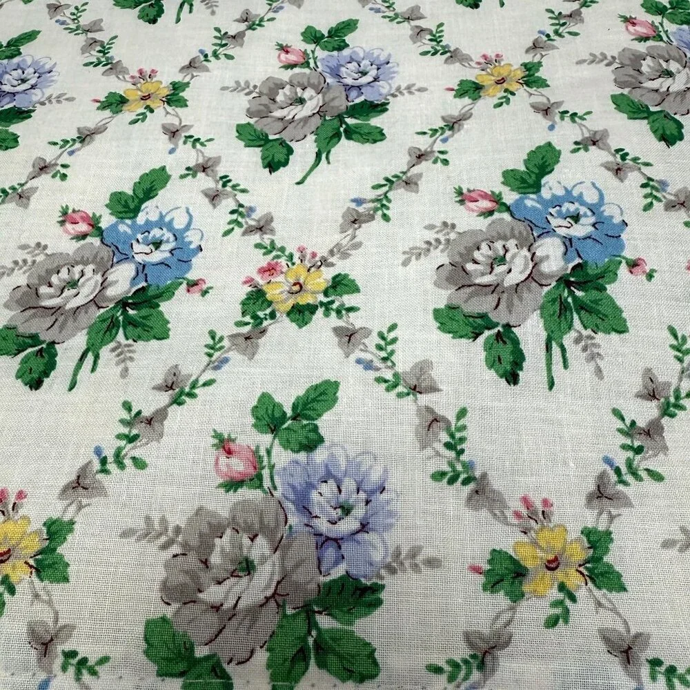 Martha Stewart Placemats Set 4 Blue Floral Cloth Cottage Shabby Chic Reversible